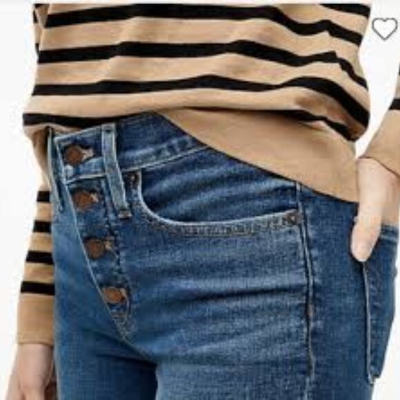J. Crew Women's Jeans Blue 9" Mid Rise Skinny Button Fly Size 27 - Picture 2 of 14